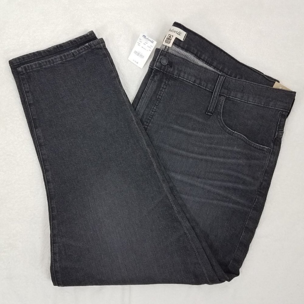 +NEW Madewell Waist 37 The Perfect Vintage Crop Jean in Washed Black/Gray NWT